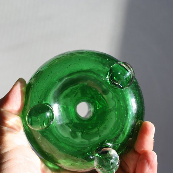 Vintage Art Glass Pear with Stopper Crackle Glass Green Decorative glass - Picture 9 of 9